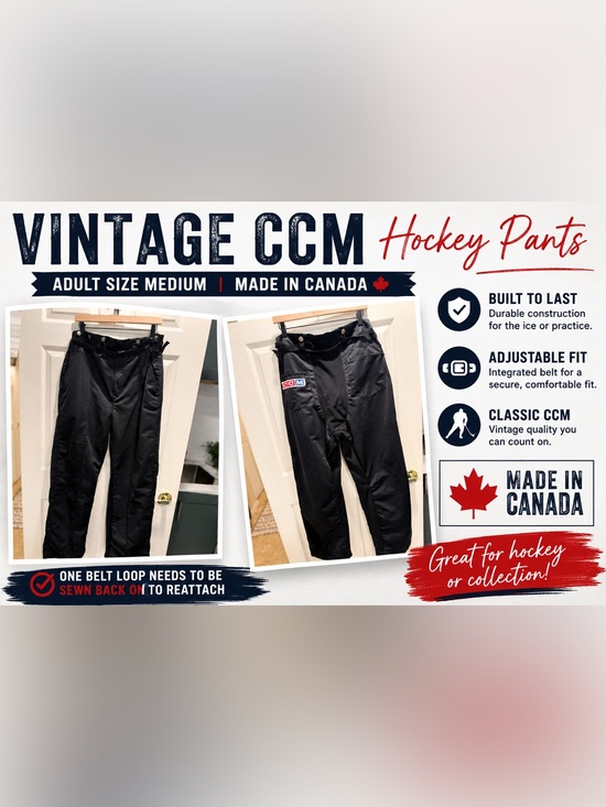CCM Other - Vintage CCM Hockey Pants Adult Medium Made in Canada Black Ice Hockey Gear